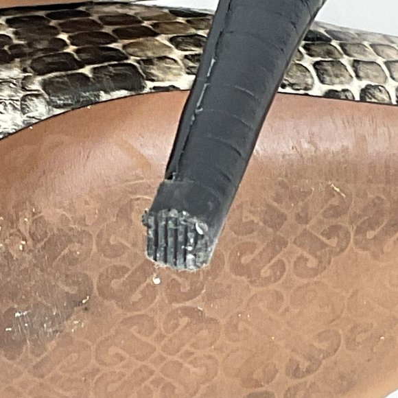 Linea Paolo Shoes Ankle Booties 7M Heels Side Zip Faux Snakeskin Stilleto - Picture 15 of 15